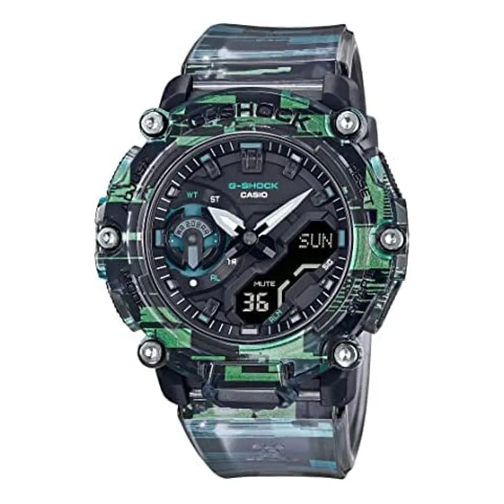 Casio Men's Black Dial Gray Plastilc Band G-Shock Analog and Digital Quartz Watch - GA-2200NN-1ACR