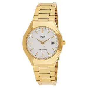 Casio Unisex White Dial Gold Stainless Steel Band Quartz Watch - MTP-1170N-7ARDF