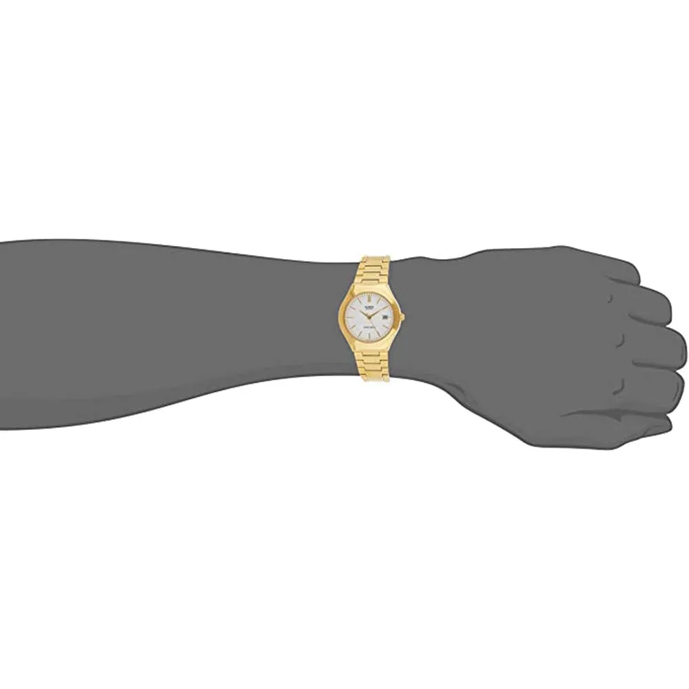 Casio Unisex White Dial Gold Stainless Steel Band Quartz Watch - MTP-1170N-7ARDF