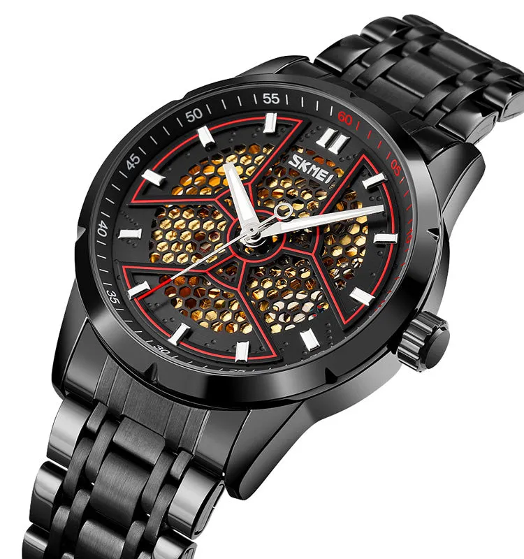 Cellular mesh pointer mechanical watch W2392825