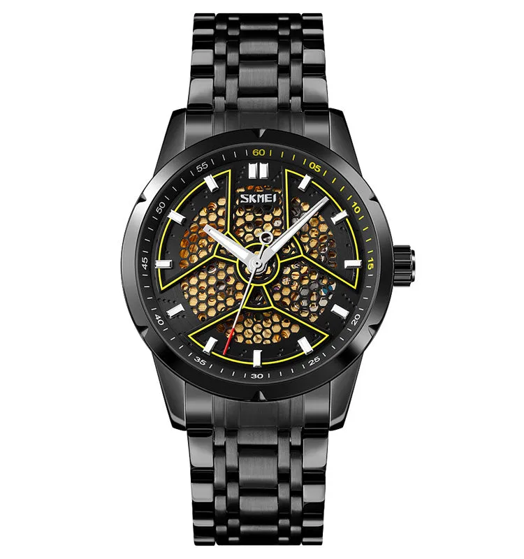 Cellular mesh pointer mechanical watch W2392825
