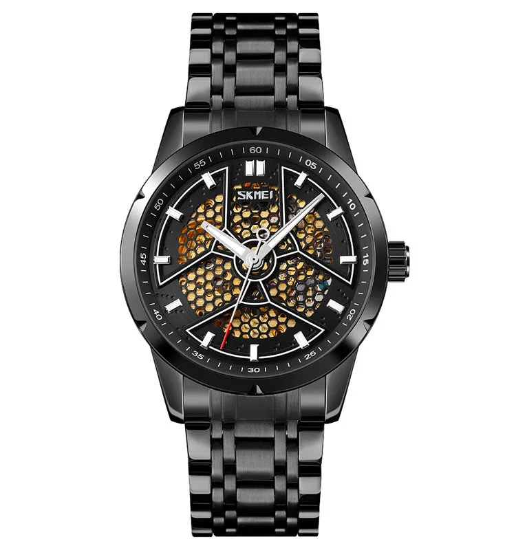 Cellular mesh pointer mechanical watch W2392825