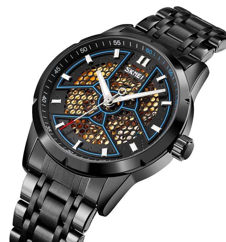 Cellular mesh pointer mechanical watch W2392825