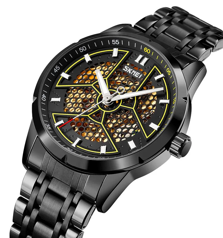 Cellular mesh pointer mechanical watch W2392825