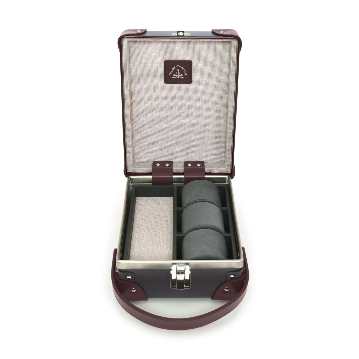 Centenary · 3-Slot Watch Case | Brown/Burgundy