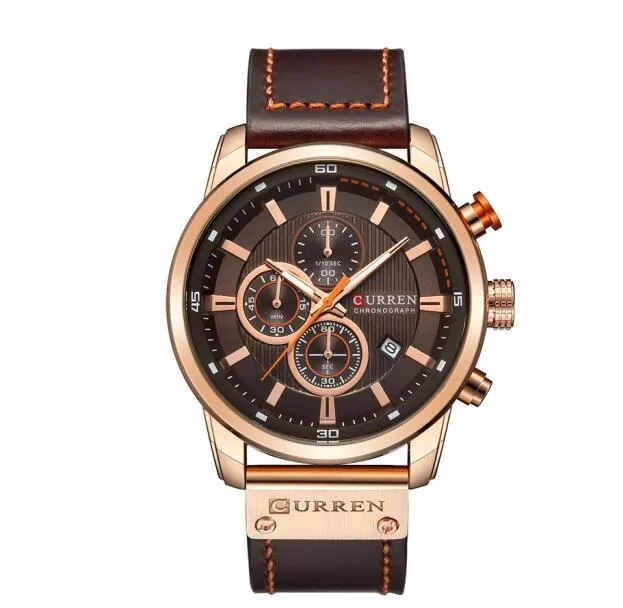 Chrono Sport Men's Leather Watch