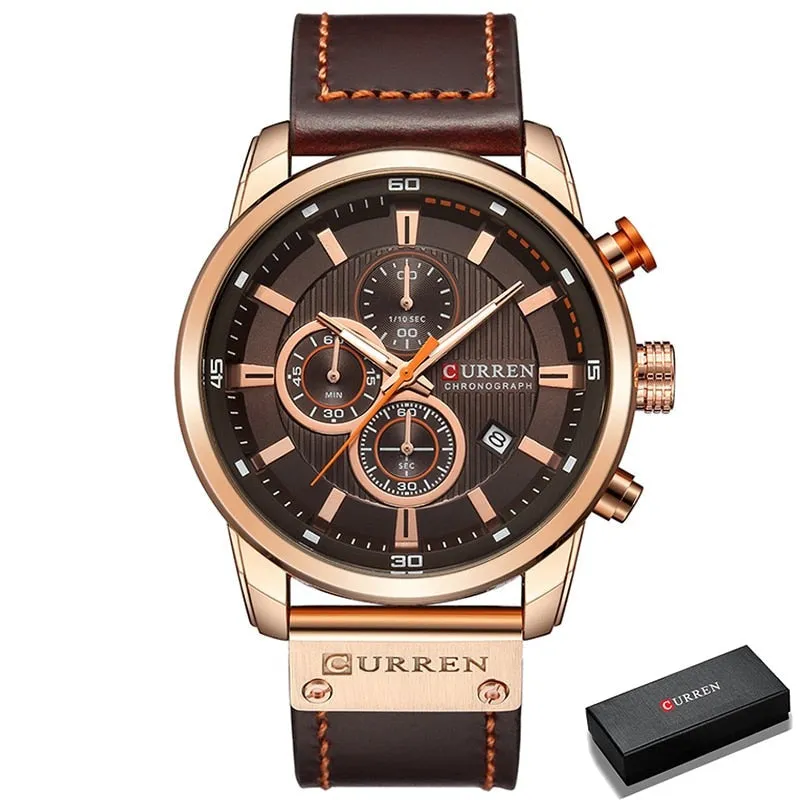 Chrono Sport Men's Leather Watch