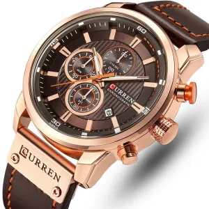Chrono Sport Men's Leather Watch