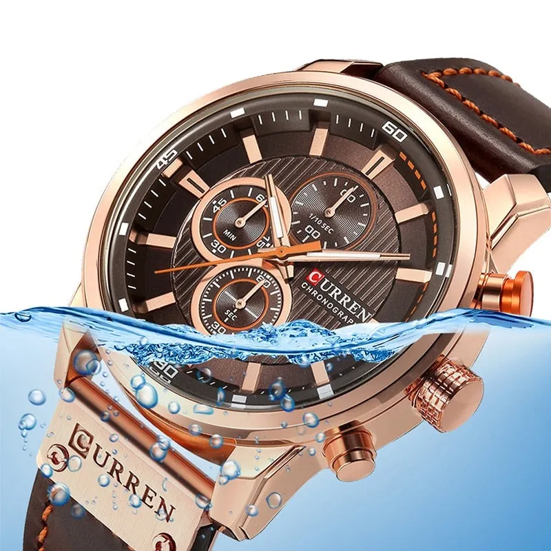 Chrono Sport Men's Leather Watch