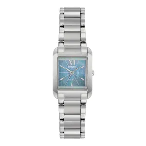 Citizen Bianca Womens Stainless Steel Bracelet Band Blue Quartz Dial Watch - EW5551-56N
