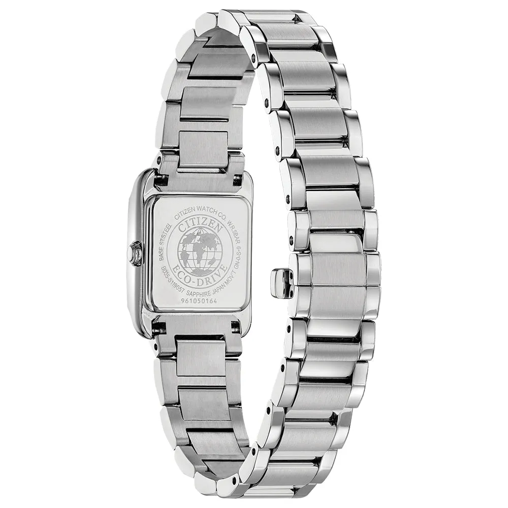 Citizen Bianca Womens Stainless Steel Bracelet Band Blue Quartz Dial Watch - EW5551-56N