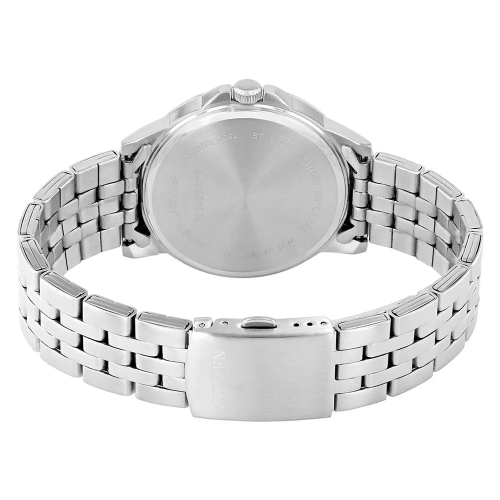 Citizen Eco Drive Men's Stationary Bezel Function Luminous Hands Stainless Steel Bracelet Watch - BF2011-51E