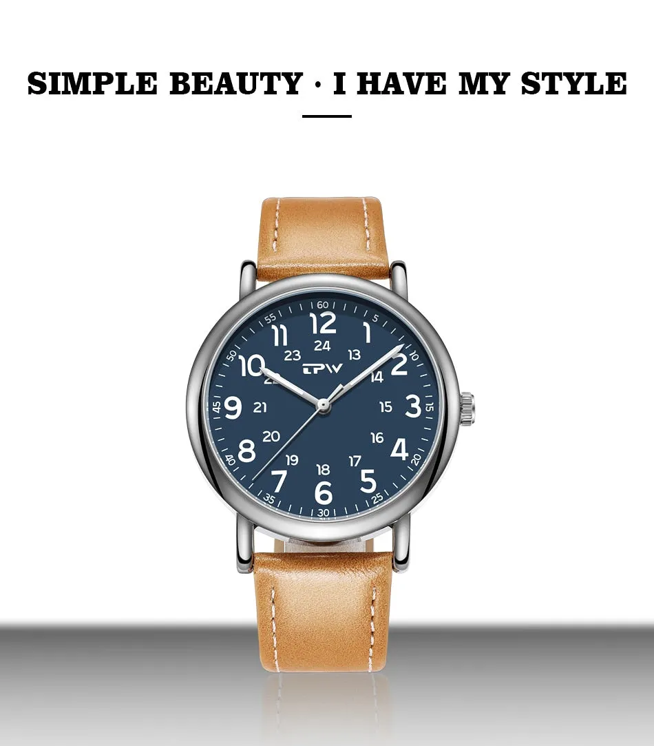 Classic Mens Quartz Watch PU Leather Strap Luxury Casual Business Watch