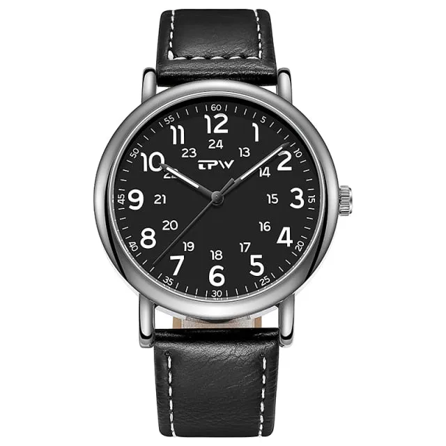 Classic Mens Quartz Watch PU Leather Strap Luxury Casual Business Watch