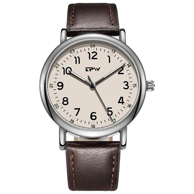 Classic Mens Quartz Watch PU Leather Strap Luxury Casual Business Watch