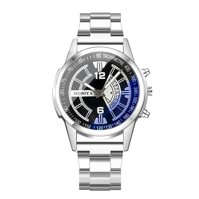 Classic Style Solid Color Single Folding Buckle Quartz Men's Watches