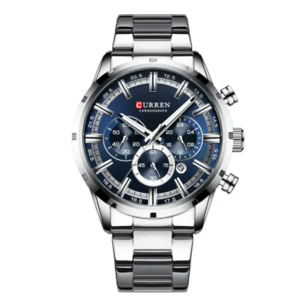 CURREN Watch Top Brand Luxury Quartz Sports Watches Full Steel Waterproof Chronograph Wristwatch