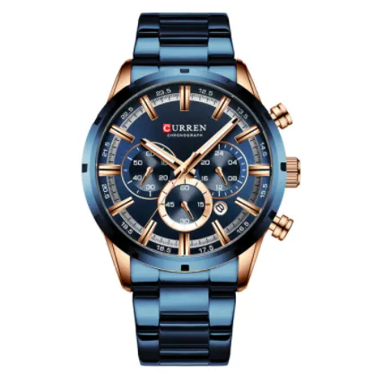 CURREN Watch Top Brand Luxury Quartz Sports Watches Full Steel Waterproof Chronograph Wristwatch