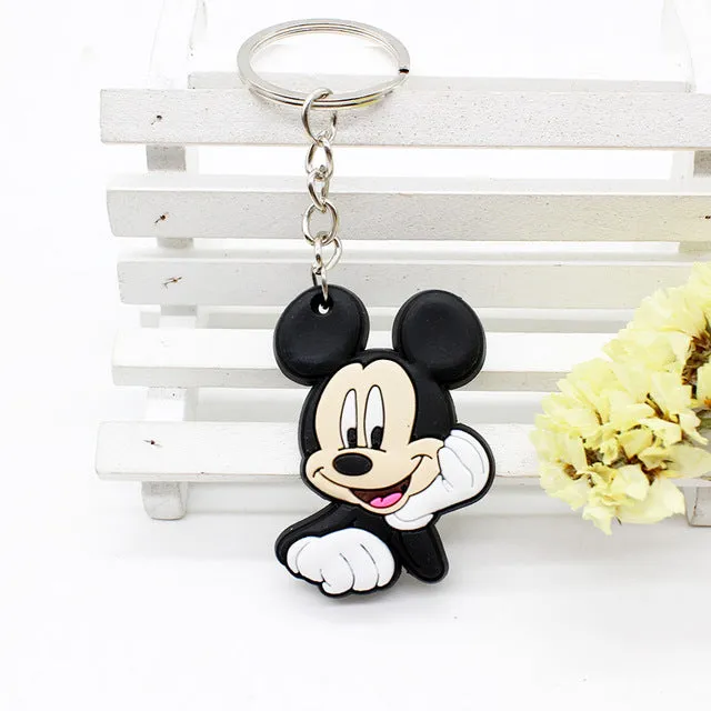 Cute Cartoon mickey minne Keychains Hello Kitty Cheese cat Bear Key chains Bag Pendant cat Owl Minion key Pendant Anime jewelry