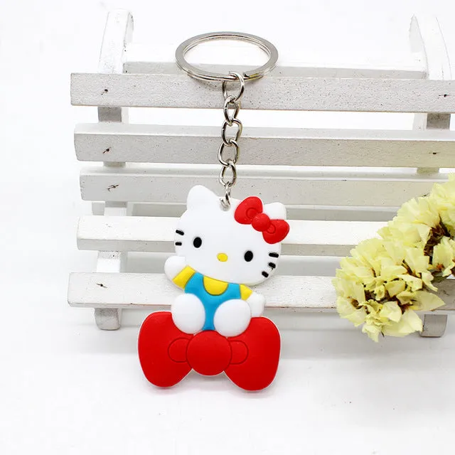 Cute Cartoon mickey minne Keychains Hello Kitty Cheese cat Bear Key chains Bag Pendant cat Owl Minion key Pendant Anime jewelry