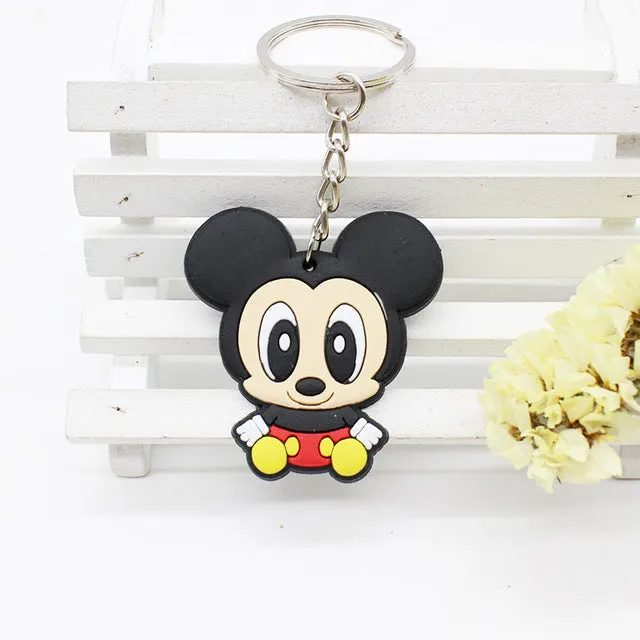 Cute Cartoon mickey minne Keychains Hello Kitty Cheese cat Bear Key chains Bag Pendant cat Owl Minion key Pendant Anime jewelry