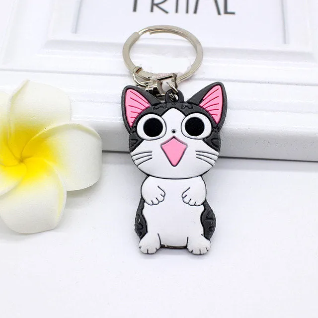 Cute Cartoon mickey minne Keychains Hello Kitty Cheese cat Bear Key chains Bag Pendant cat Owl Minion key Pendant Anime jewelry