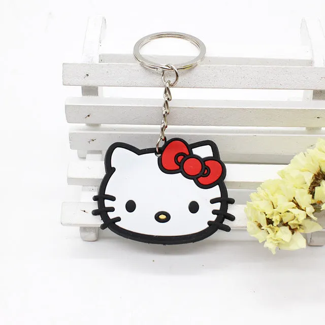 Cute Cartoon mickey minne Keychains Hello Kitty Cheese cat Bear Key chains Bag Pendant cat Owl Minion key Pendant Anime jewelry