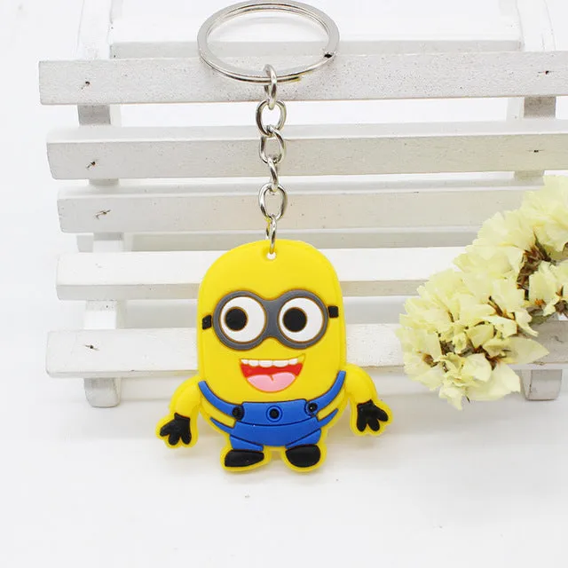 Cute Cartoon mickey minne Keychains Hello Kitty Cheese cat Bear Key chains Bag Pendant cat Owl Minion key Pendant Anime jewelry