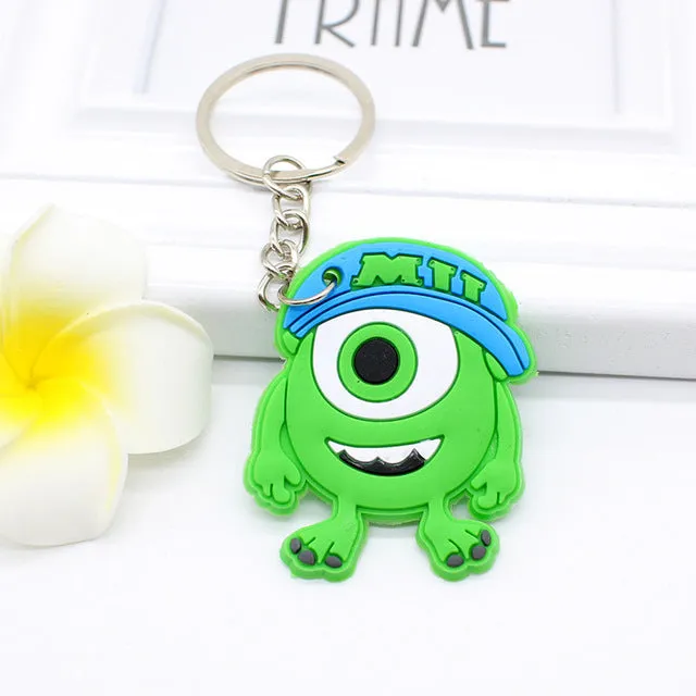 Cute Cartoon mickey minne Keychains Hello Kitty Cheese cat Bear Key chains Bag Pendant cat Owl Minion key Pendant Anime jewelry