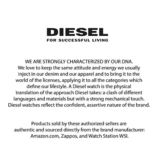 Diesel Men's Master Chief Quartz Leather Three-Hand Watch, Color: Black/Red Dial (Model: DZ1657)