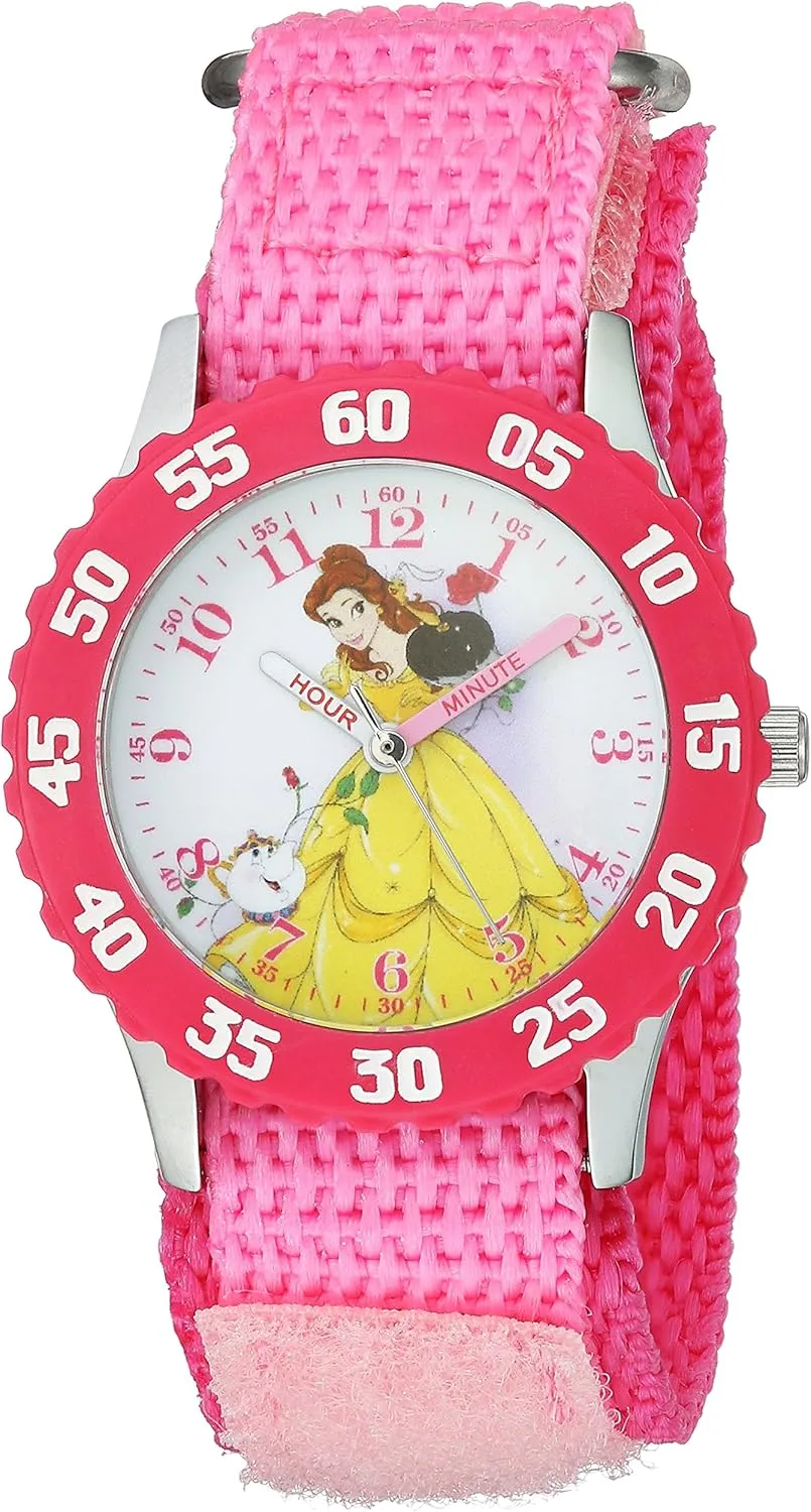 Disney The Princess & The Frog Kids' WDS000190 Princess Belle Analog Display Analog Quartz Pink Watch
