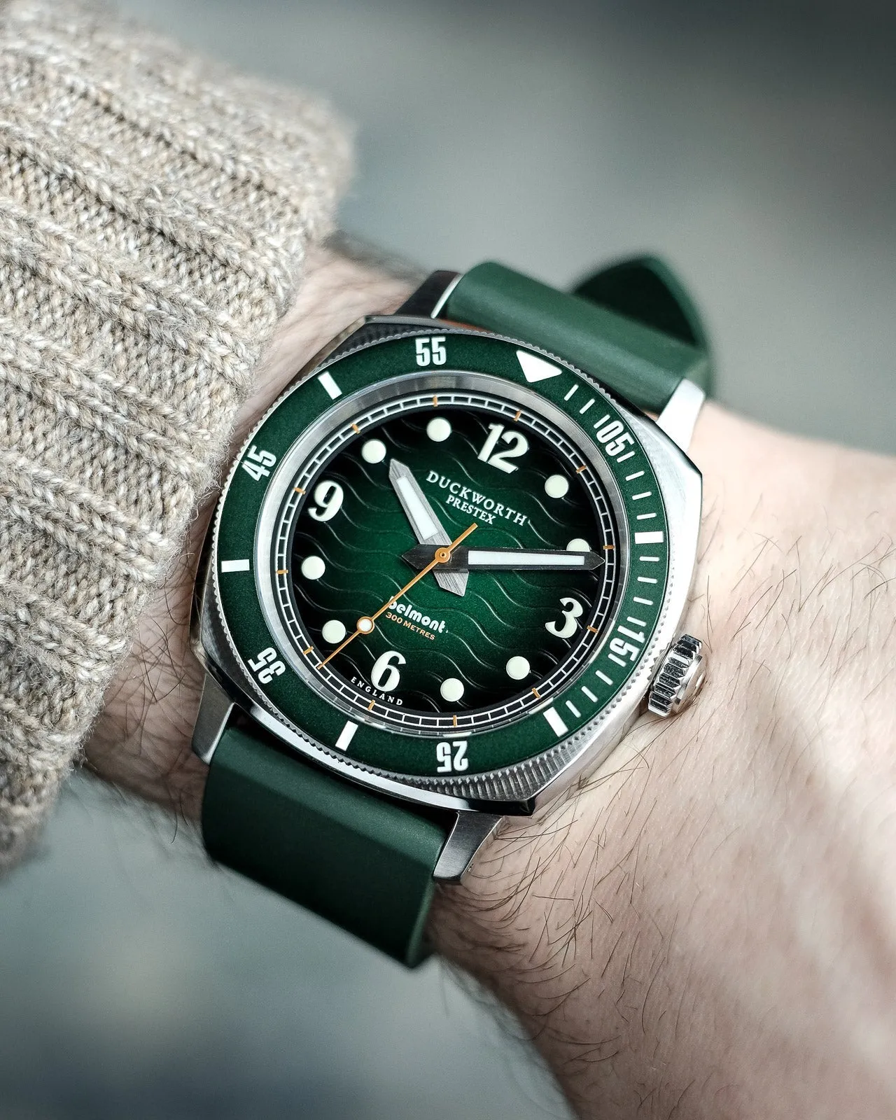 DP Watch Belmont Dive Green Green Rubber