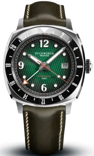 Duckworth Prestex Rivington GMT Green Fume Olive Green Leather