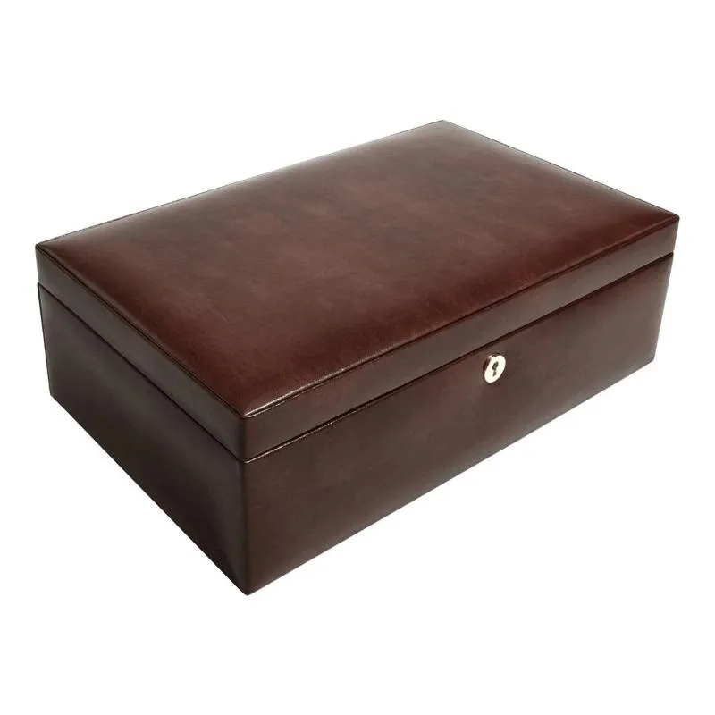 Dulwich Designs Windsor Brown Leather 10 Piece Watch Box 71213