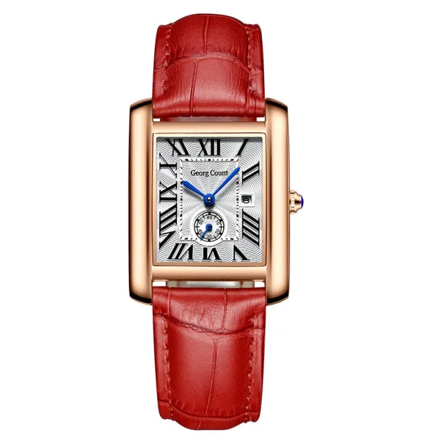 Elegant Squar Retro Roman Numeral Scale Couple Watch