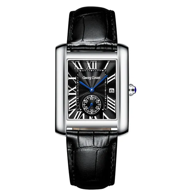 Elegant Squar Retro Roman Numeral Scale Couple Watch