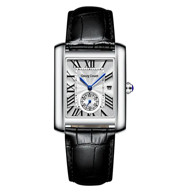 Elegant Squar Retro Roman Numeral Scale Couple Watch