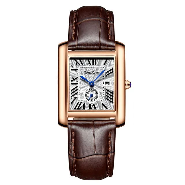 Elegant Squar Retro Roman Numeral Scale Couple Watch
