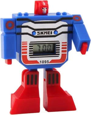FANMIS LED Digital Cartoon Sports Robot Transformation Outdoor Sports Watch Blue
