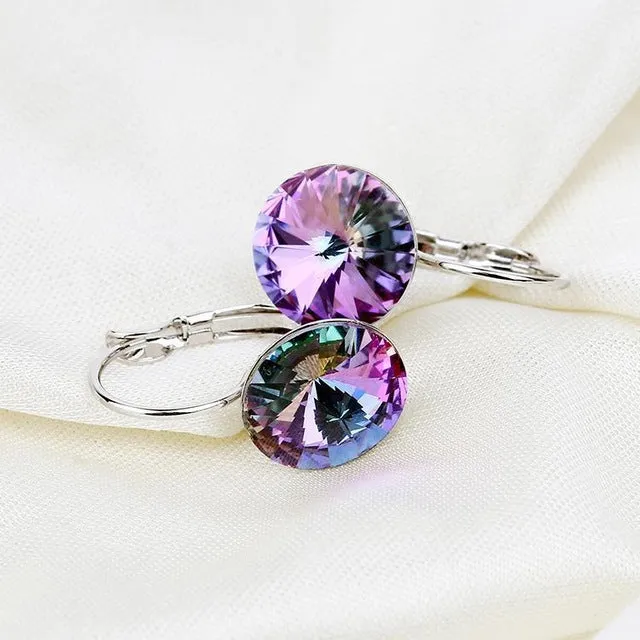 Fashion Earrings 2015 New Women Gift Dangle Earring 14mm Super Big Crystal Jewelry Earring Elegant  Drop Earrings(E0097)