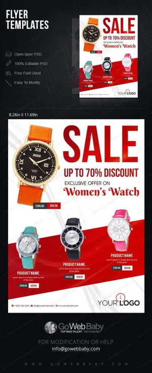 Flyer templates For Website Marketing - Watch Collection For Women