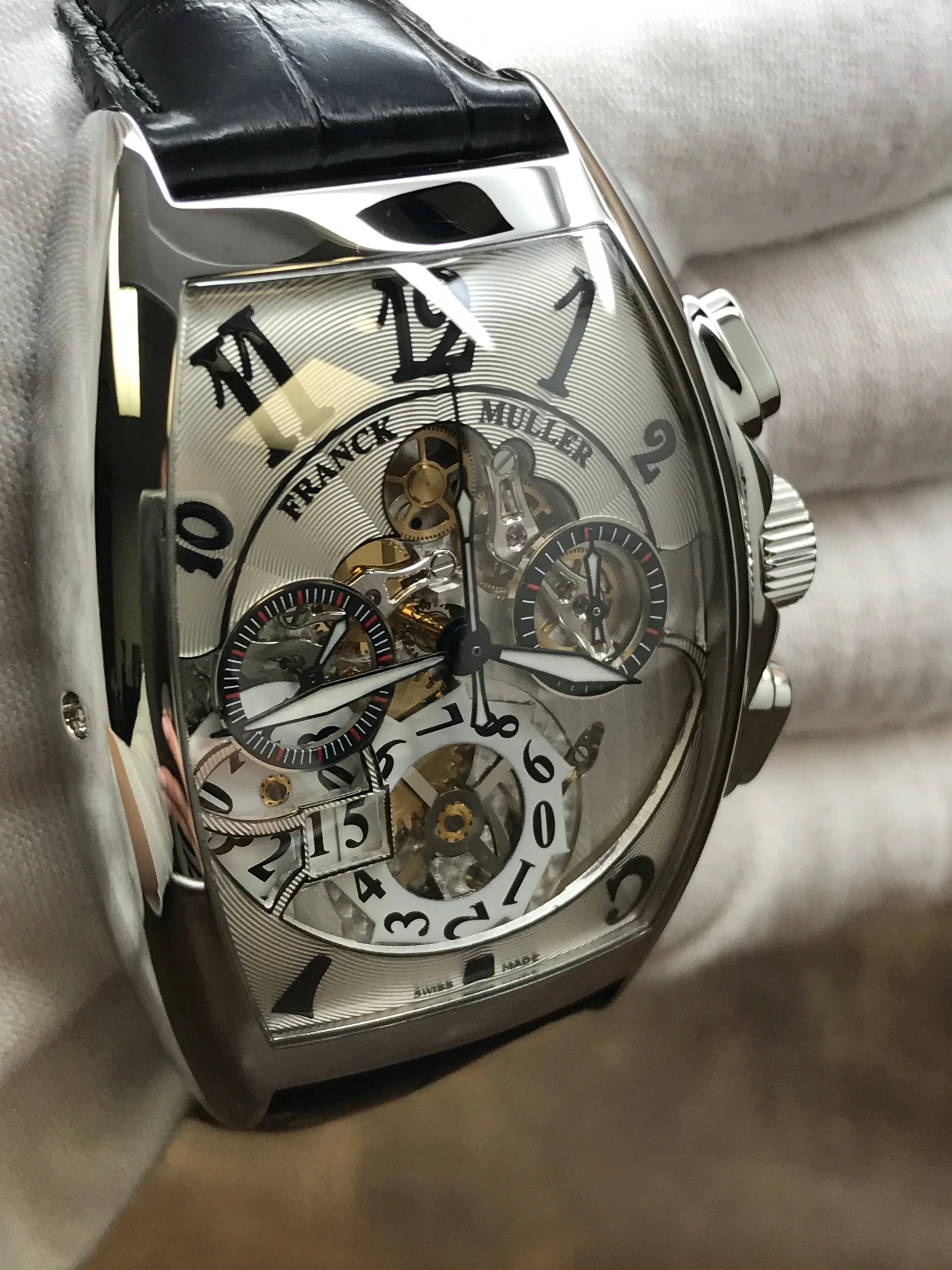 Franck Muller Cintree Curvex ACE 8083 CC GD FO Silver Dial Automatic Men's Watch