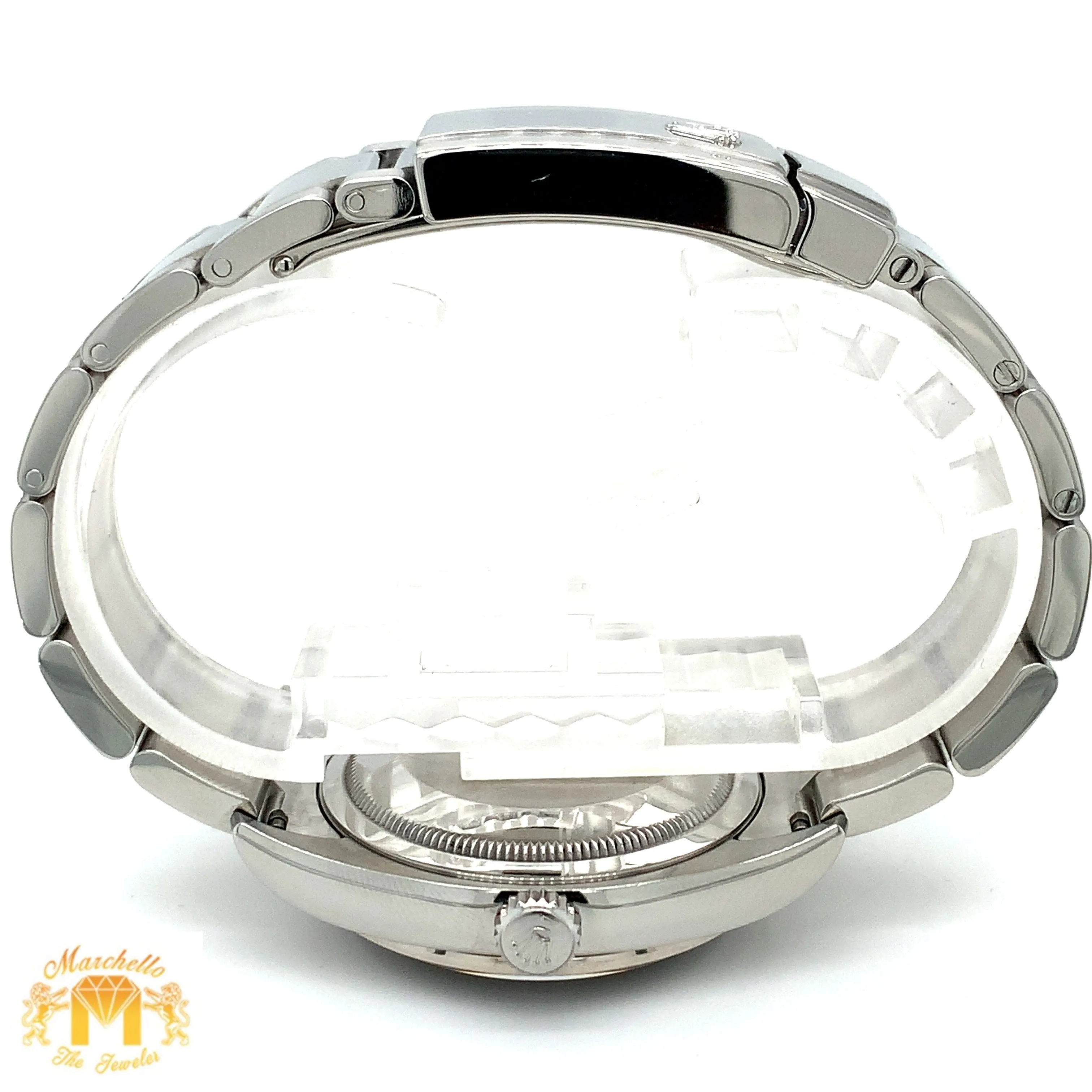 Full factory 36mm Diamond Rolex Watch with Stainless Steel Oyster Band