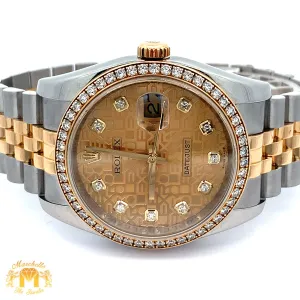 Full Factory 36mm Rolex Diamond Watch with Two-tone Jubilee Bracelet (champagne dial)