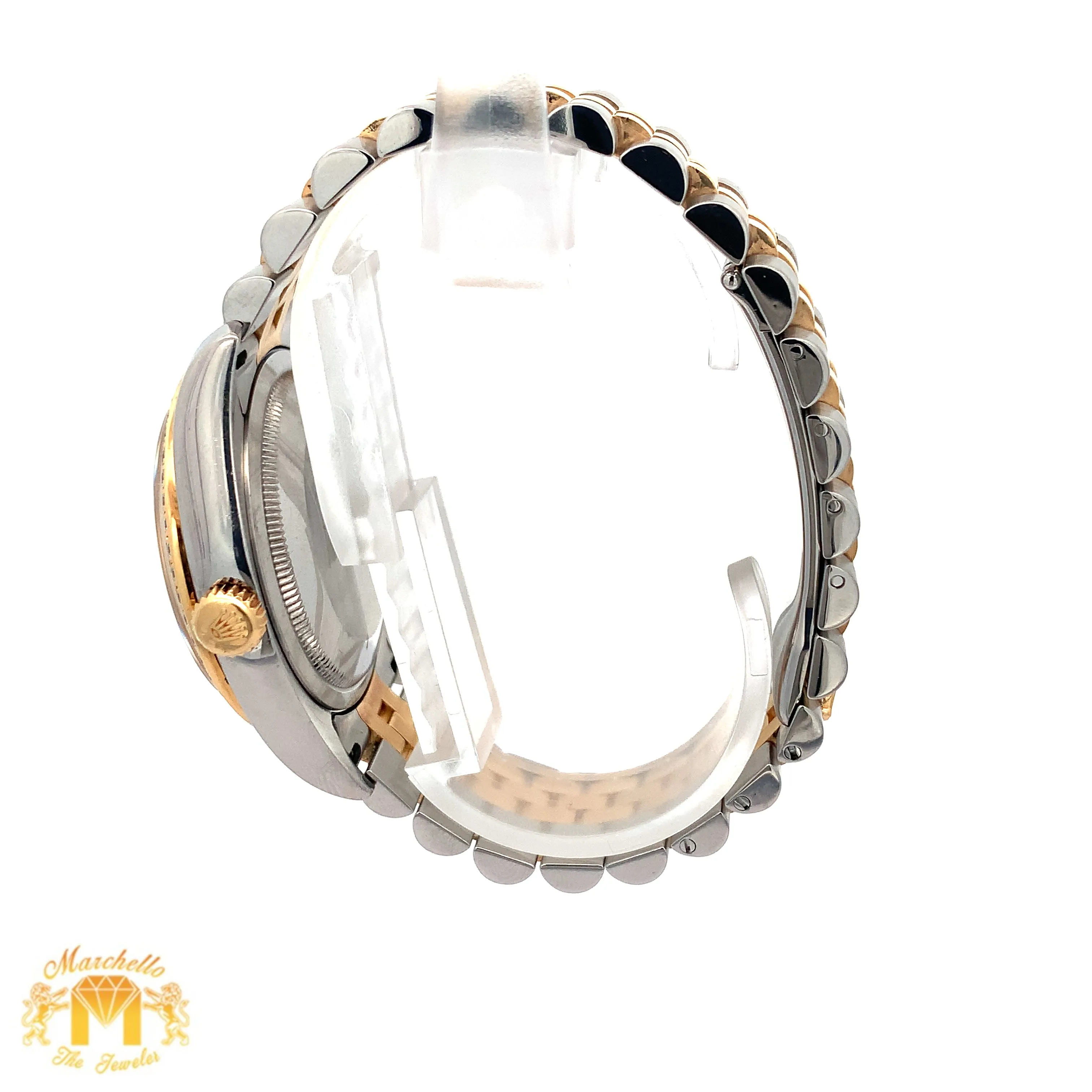 Full Factory 36mm Rolex Diamond Watch with Two-tone Jubilee Bracelet (champagne dial)
