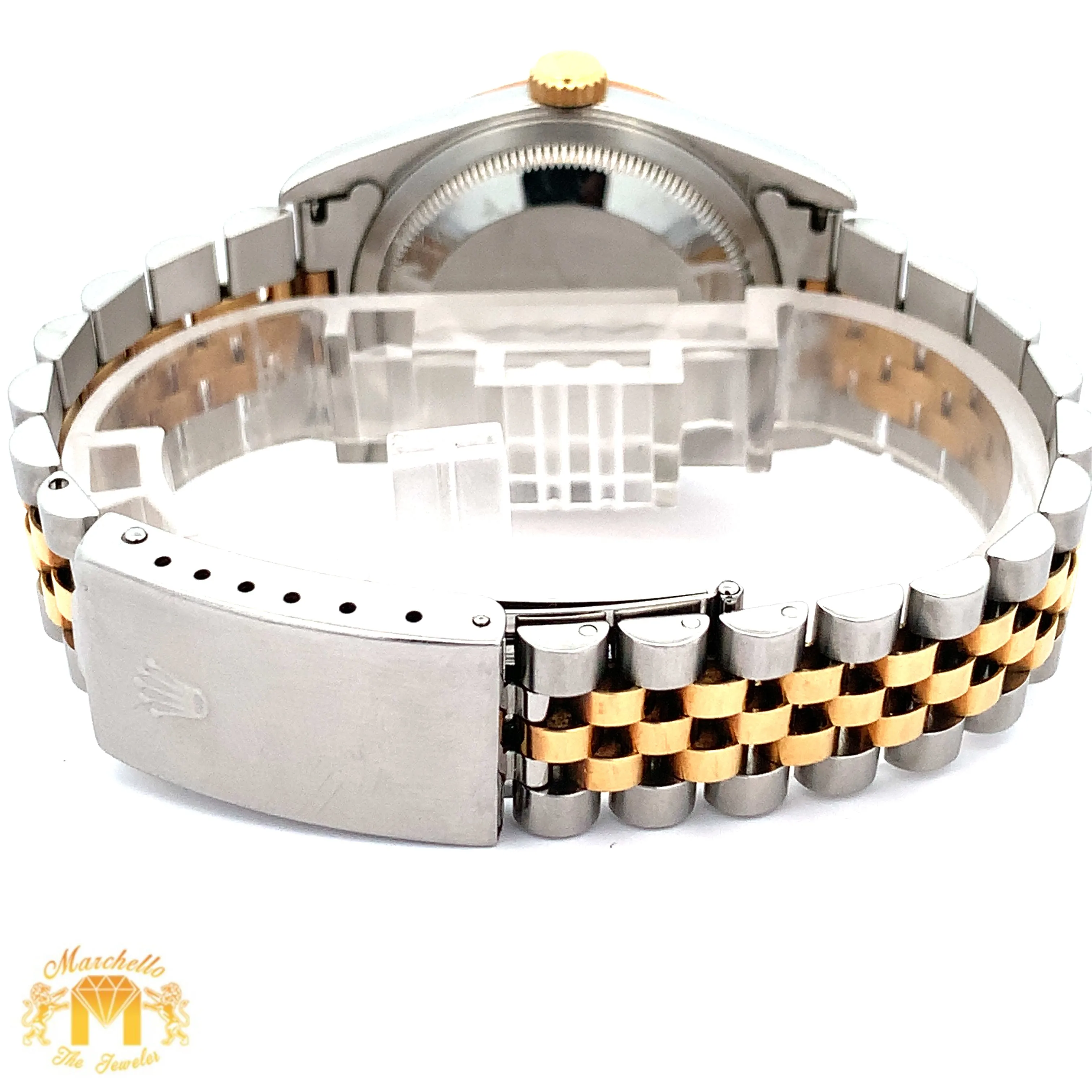 Full Factory Blue 36mm Rolex Watch with Two-tone Jubilee Bracelet (blue dial, quick-set)