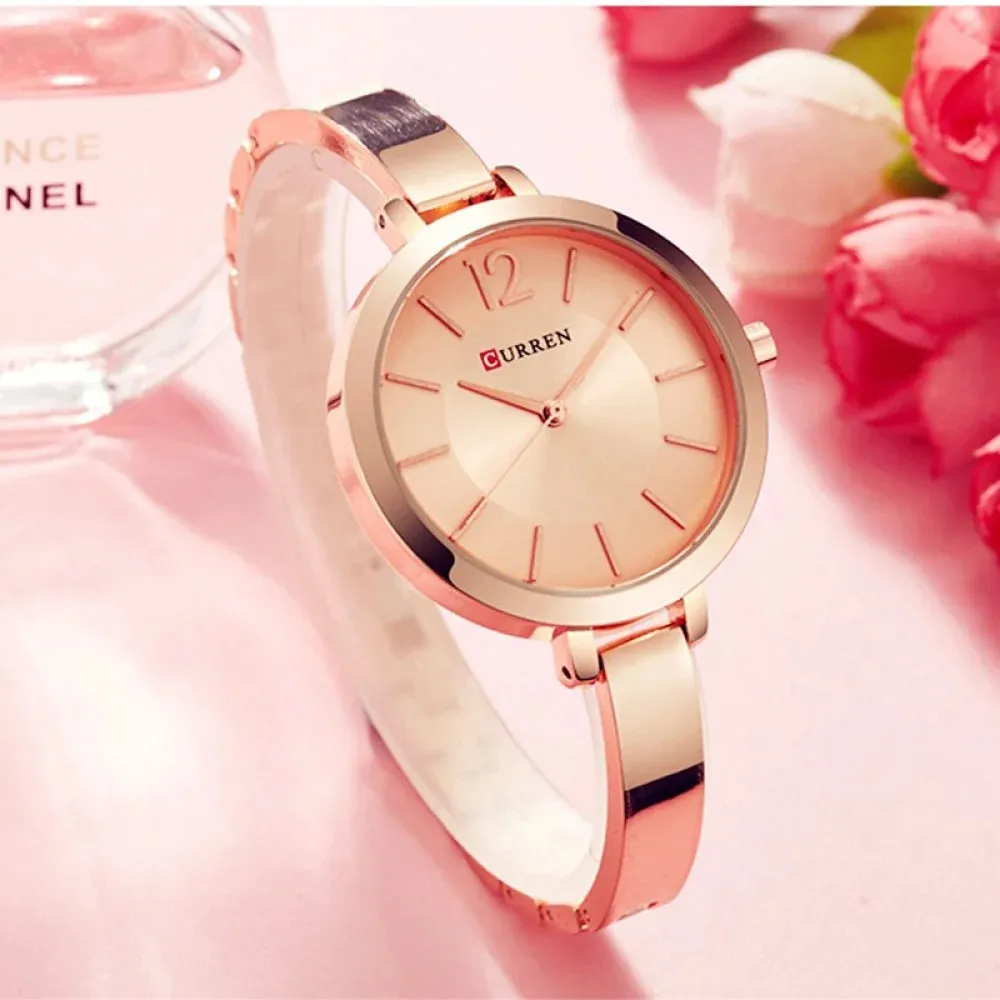 Full Steel Women Dress Quartz Wristwatch