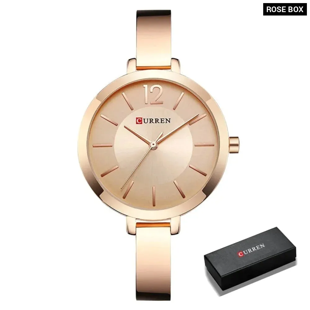 Full Steel Women Dress Quartz Wristwatch