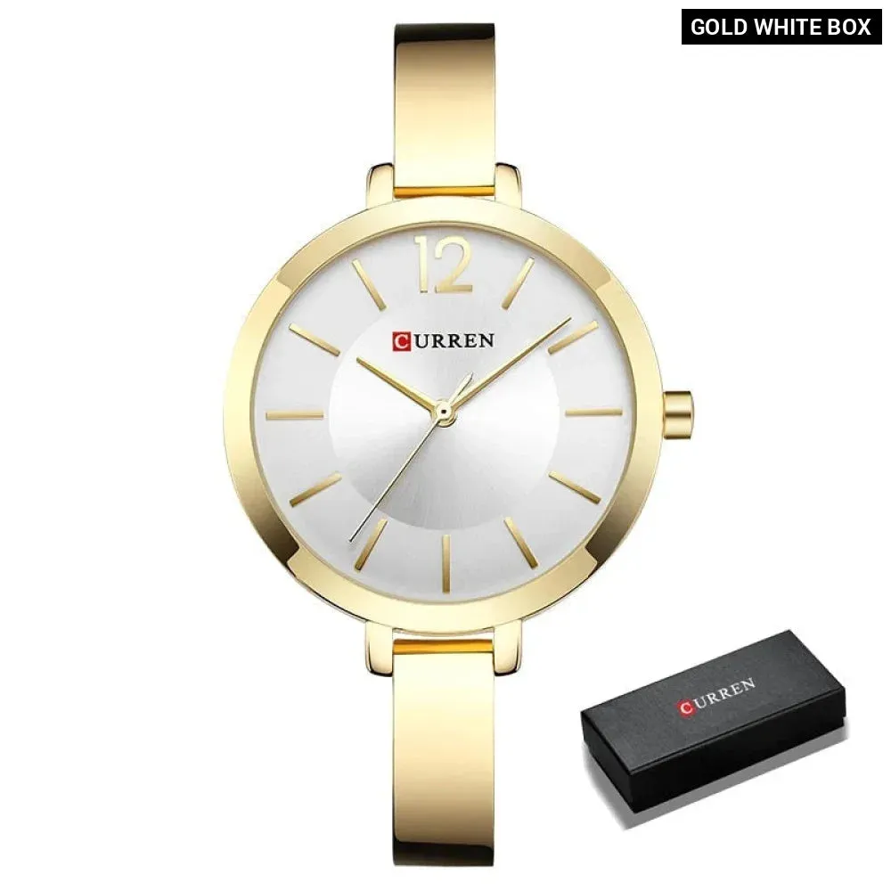 Full Steel Women Dress Quartz Wristwatch