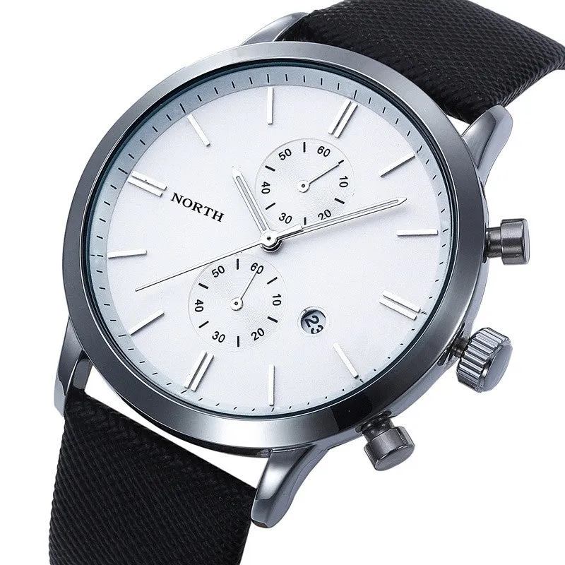 Funland New Fashion Luxury Men Japan Casual Leather Watches Waterproof Date Military Wristwatch Watches